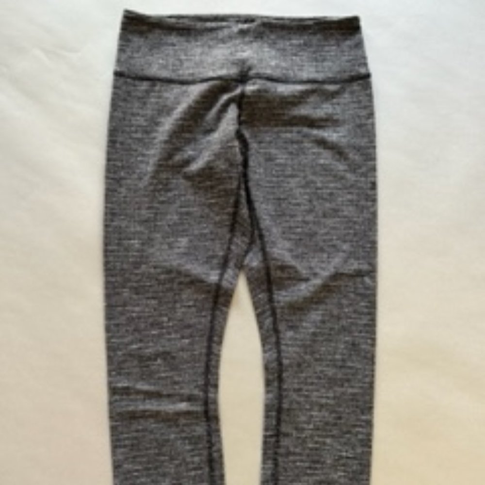 Lululemon Wunder Under Crop Coco Pique Black/Black Size 8